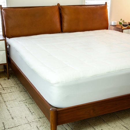 FLASH FURNITURE Capri Comfortable Sleep White Mattress Pad - Deep Pocket - Full Size - Quilted Cotton Top - Hypoallergenic - Fits 8"-21" Mattresses RF-REM-09-F-GG